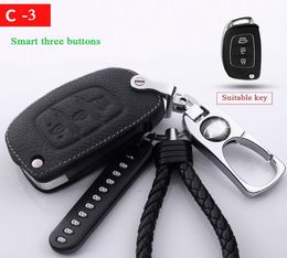 Car key case Protective cover for Hyundai Elantra Avante Sonata ix25 ix35 ACCENT TUCSON VERNA Keychain Metal key ring8986110