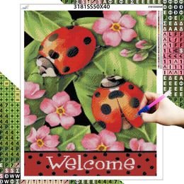 New Diamond Mosaic Ladybug Rhinestones Kit Painting Animal Cross Stitch Kits Embroidery Handmade Gift Home Wall Paintings Gift