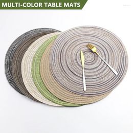 Table Mats Retro Style Mat Decoration Round Weaving Place Dining Pad Heat Resistant Kitchen Anti-Skid Accessories
