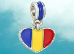 Enamel National flag Big Hole beads United States Italy Canada Loose Spacer Charm pendant For bracelet necklace DIY Jewelry Making7187286