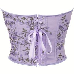 Floral Embroidery Corset Sexy Gothic Bustiers Corsets Top Modeling Strap Overbust Corset Slimming Belt Shapewear Women Crop Top
