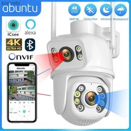 PTZ Cameras 8MP 4K WIFI IP Camera Dual lens PTZ Monitoring Camera Outdoor Waterproof Safety Port Infrared Colour Night Vision Smart Home C240412