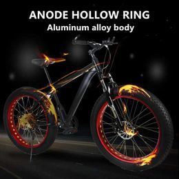 Bikes Ride-Ons Aluminium Alloy Bicycle Wide Tyre 4.0 Variable Speed Mountain Bike Adult Outdoor Cross-Country Beach Snowmobile 26 * 17 Inches L47