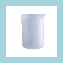 Testers Measurements 250Ml Sile Measuring Cup Mtiple Times Use For Resin Cast Epoxy Mixing Uv Mold Craft Tool Semi Clear Drop Deli Dhj7F