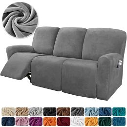 1 2 3 Seater Velvet Recliner Sofa Cover Elastic Sofa Protector Lazy Boy Relax Armchair Covers Couch Cover Stretch Slipcovers