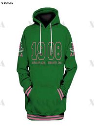 AKA 1908 Green Pattern Tattoo 3D Over Printed Hoodie Man Women Unisex Outwear Zipper Pullover Sweatshirt Casual G12144364624