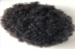 Super Thin Skin Afro Toupee Black Hair Unprocessed Chinese Human Hair Afro Kinky Curl Full PU Toupee for Black Men 7267926