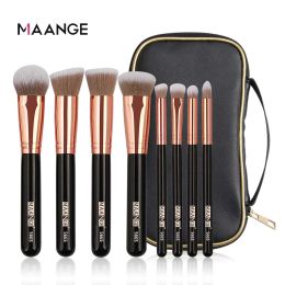 Shadow MAANGE Pro 8pcs/lot Makeup Brushes Set with Case Soft Synthetic Hair Foundation Powder EyeShadow Blending Brushes For Makeup New