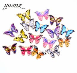 Colorful Butterfly Pendant 100Pcs Lot 2115Mm Enamel Animal Charm Pendants Fit For Necklace Bracelet Diy Jewelry Making Rmii 1268 Q2921408