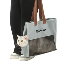 Cat Carriers Pet Canvas Bag Carrier Breathable Transporter Small Travel Puppy Portable W8L4