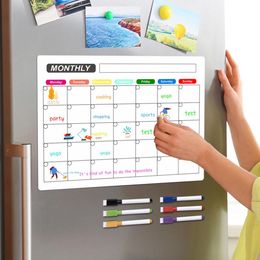 2024 Magnetic Dry Erase Monthly Calendar Set-Magnetic White Board Weekly Planner & Grocery Organiser For Kitchen Refrigerator