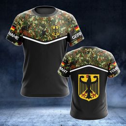 Germany Camouflage Personalised T-shirts Summer Casual Streetwear Loose Daily Clothes Men and Women Oversized Sportswear 6XL