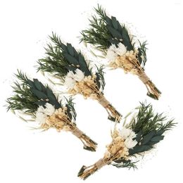 Decorative Flowers 4 Bundles Of Small Dried Flower Bouquets Bouquet Vase Ornaments