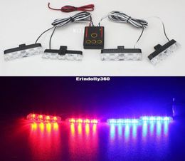 4x4LED DC 12V Strobe Warning light Police light Car Truck Light Flashing Firemen Lights Ambulance White Yellow Red Blue75362156672026