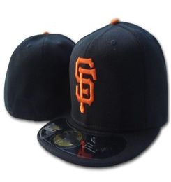 One Piece High Quality Giants Classic Team Black Color On Field Baseball Fitted Hats Fashion Hip Hop Sport SF Full Closed Design C7809592