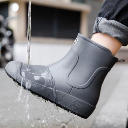 YISHEN Rain Boots Women Rubber Shoes Winter Ankle Boots Slip On Waterproof Comfort Non-slip Unisex Fishing Shoes Botas De lluvia