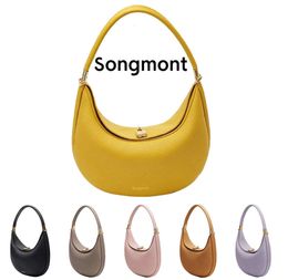 Fashion Songmont Crescent Luna Designer Bag Strap Womens Mens Luxurys Handbag CrossBody Half Moon Bags Totes Removable Shoulder Sling Satchel Calfskin Clutch Bag6