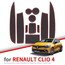 for Renault Clio 4 Anti-Slip Gate Slot Cup Mat Door Groove Non-slip Pad Interior Car-styling Accessories Coaster Mats
