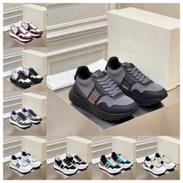 2024 new top Luxury Multi material patchwork of cowhide with contrasting colors men women thick soled lace up black white sports fashionable versatile casual shoes