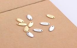 Bulk 500pcs mini hand made tag charms pendant 115mm gold silver colors good for jewelry finding9193777