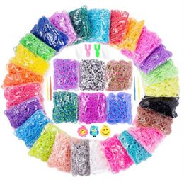 300 Colourful Loom Bands Rubber Band Candy Colour Bracelet Making For DIY Rubber Bands Woven Bracelet Necklace Girls Toys Gifts