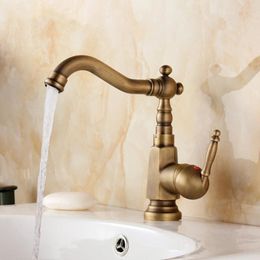 Bathroom Sink Faucets Arrival 360 Degree Rotating Single Handle Faucet Antique Brass And Cold Water Tap Lavatory Shower