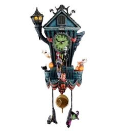 Other Home Decor Halloween Wall Clock Nightmare Cuckoo Tim Burton s The Night Mare Before Christmas Ornaments Pendulum Jack Sally 2572494