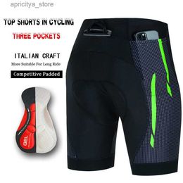 Cycling Shorts Mens Cycling Pants 3 Pockets Gel Shorts Man Maillot Tights Short Bibs Summer Mtb Professional Equipment Pro Sports Bib Lycra L48