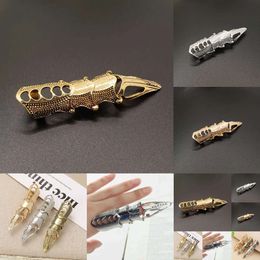 New Vintage Punk Armor Ring Bendable Knuckle Metal Finger Claw Rings for Men Women Gothic Halloween Jewelry