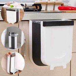 Foldable Trash Can Collapsible Hanging Waste Bin Kitchen Food Garbage Bucket Under Countertop Sink Rubbish Kitchen Accessories