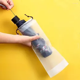 Storage Bags Reusable Plastic Bag Matte Translucent Umbrella Drawstring Portable Waterproof Dustproof Organizer Cover