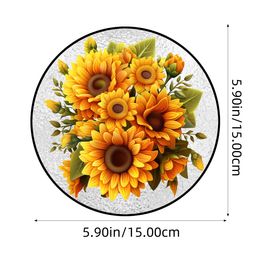 Glass Pattern Sunflower Gifts Stained Window Hanging, Sunflower Kitchen Decor Suncatcher for Window, Sunflower Gifts