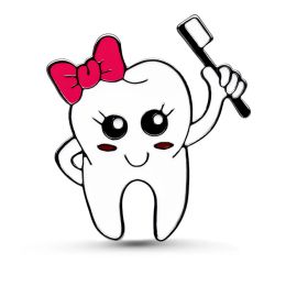 DCARZZ Creative Medical Dental Tooth Girl Enamel Brooch Pin Lovely Lapel Backpack Hat Badge Jewellery for Women Dentist Doctor