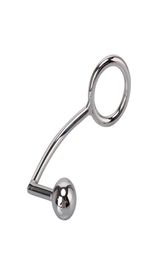 Male Device 40mm 45mm 50mm Stainless Steel Anal Hook With Penis Ring Metal Butt Plug Adult sexy Toys For Men9422447