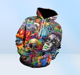 Paint Skull 3D Printed Hoodies Men Women Sweatshirts Hooded Pullover Brand 5xl Qlity Tracksuits Boy Coats Fashion Outwear New7075421