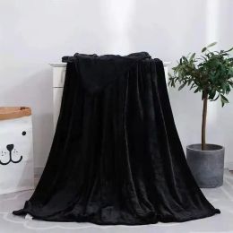 Fluffy Warm Super Soft Flannel Blanket Durable Office Bedspread Coral Fleece Solid Colour Summer Blanket Thin Quilt Small
