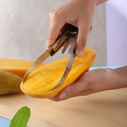 Forks 1PC Mango Splitter Fruit Peeler Cutting Knife Stainless Steel Dragon Peeling Tool Coring Diced Kitchen Supplies