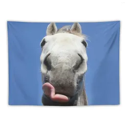 Tapestries Horse Licks Tapestry Decorative Wall Room Decore Aesthetic Hanging