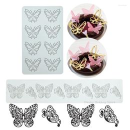 Baking Moulds Butterfly Shape Fondant Lace Mat DIY Chocolate Crispy Cake Decoration Making Stencils Sugar Veil Gumpaste