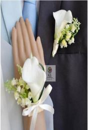 The bride bridegroom multicolor Calla lily flower corsage brooches the maid of Honour wrist flowers4658220