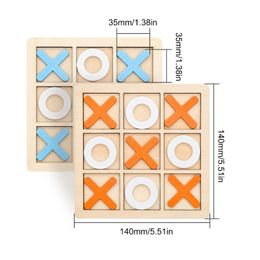 Parent-Child Noughts And Crosses Game Wooden Board Puzzle Game Educational Toy NEW