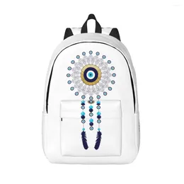 Backpack Boho Chic Evil Eye Mandala Dream Catcher Canvas For Women Men College School Students Bookbag Hamsa Nazar Bohemian Bags