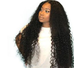 Natural Colour Brazilian Lace Front Wigs With Baby Hair Deep Wave Glueless Brazilian Virgin Human Hair Lace Front Wigs For Black Wo5156023