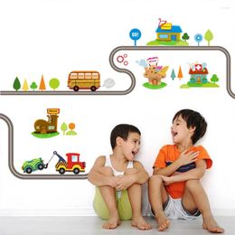 Wall Stickers Highway Track Shape Sticker For Kids Rooms Children Play Room Decoration