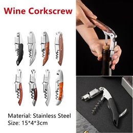 1pc Screw Opener Cutter Wine Beer Cap Remover Portable Tool Bar Table Key Bottle Opener Wood Handle Corkscrew Professional