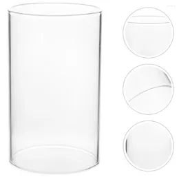 Candle Holders 3 Pcs Protector Home Shades Decoration Desktop Open Ended Tube Supply Glass Transparent Holder Covers Clear