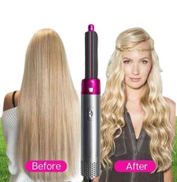 Hair Dryer 5 In 1 Electric Comb Negative Ion Straightener Brush Blow Air Wrap Curling Wand Detachable Kit Home 2112303999203