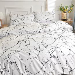 Marble Pattern Duvet Cover 220x240cm With Pillowcase 220x260cm Quilt Cover Bedding Set,Blanket Cover Twin/Queen/King