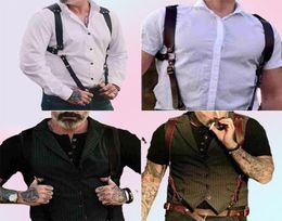 Vintage Leather Suspender Men Mediaeval Renaissance Suspensorio Apparel Shoulder Accessories Belt Strap Harness Chest Punk J9R79110992