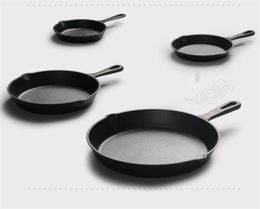 Cast Iron Nonstick 1426cm Skillet Frying Flat Pan Gas Induction Cooker iron pot Egg Pancake Pot Kitchen Dining Tools Cookware4214729